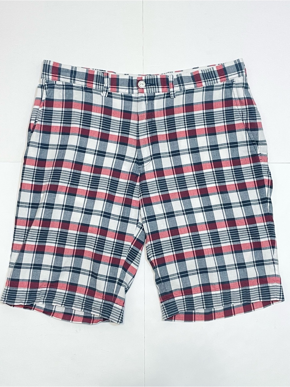 Polo Ralph Lauren Men's Plaid Cotton Chino Shorts Red White Blue Size 34